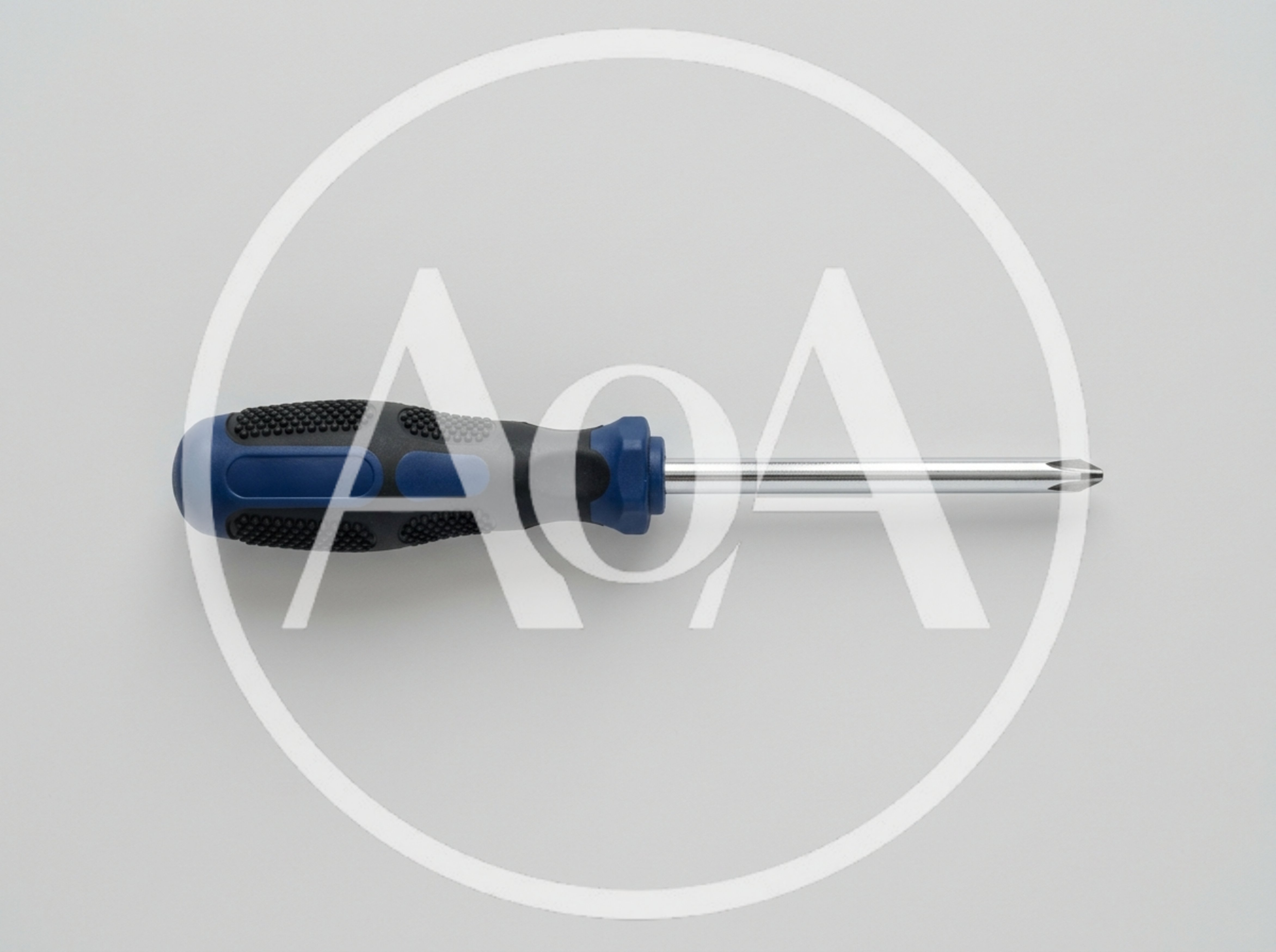 Phillips Head Screwdriver With Blue And Black Handle