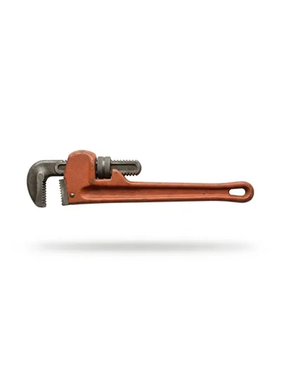 Heavy Duty Red Pipe Wrench Isolated On White