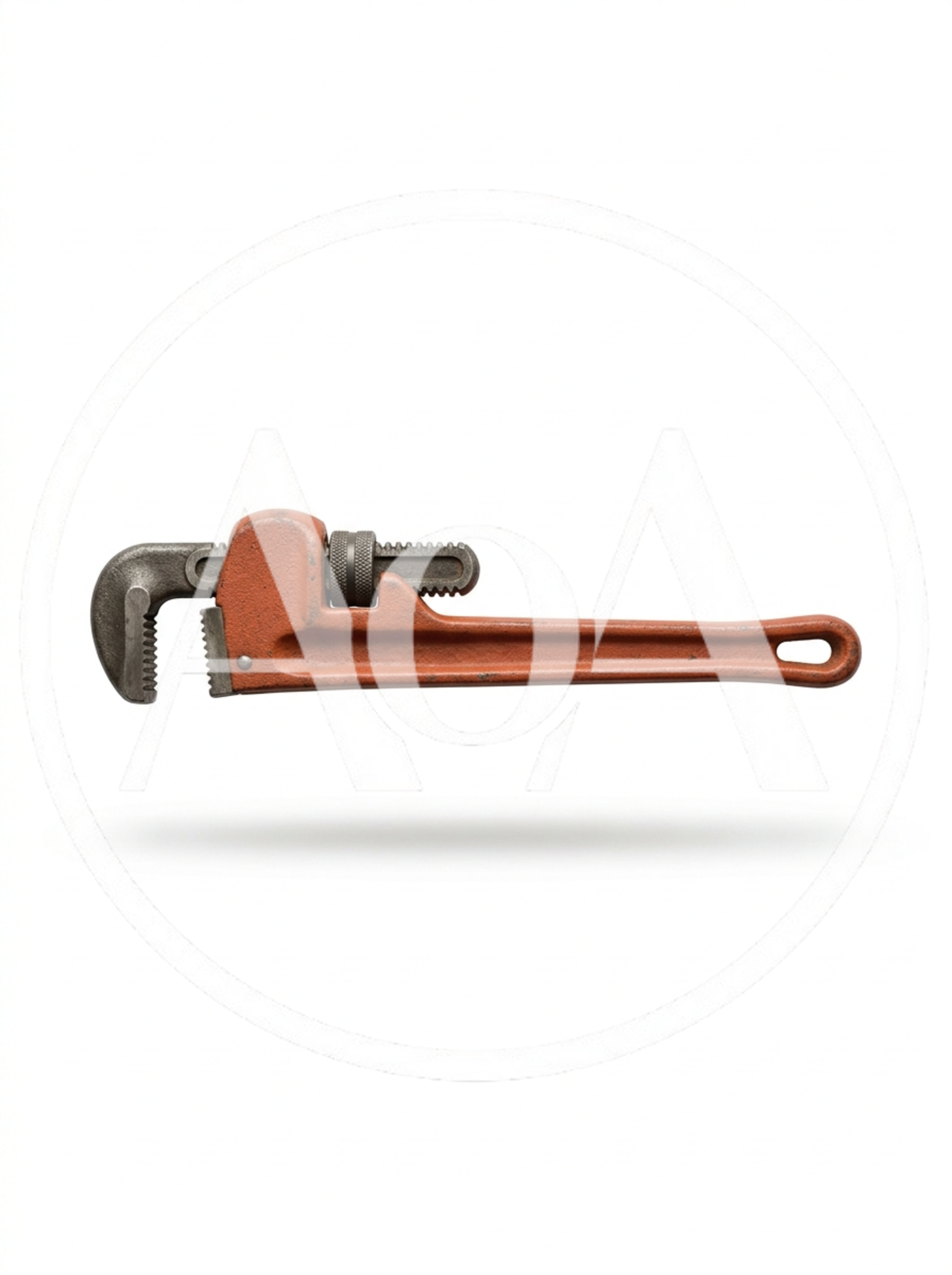 Heavy Duty Red Pipe Wrench Isolated On White