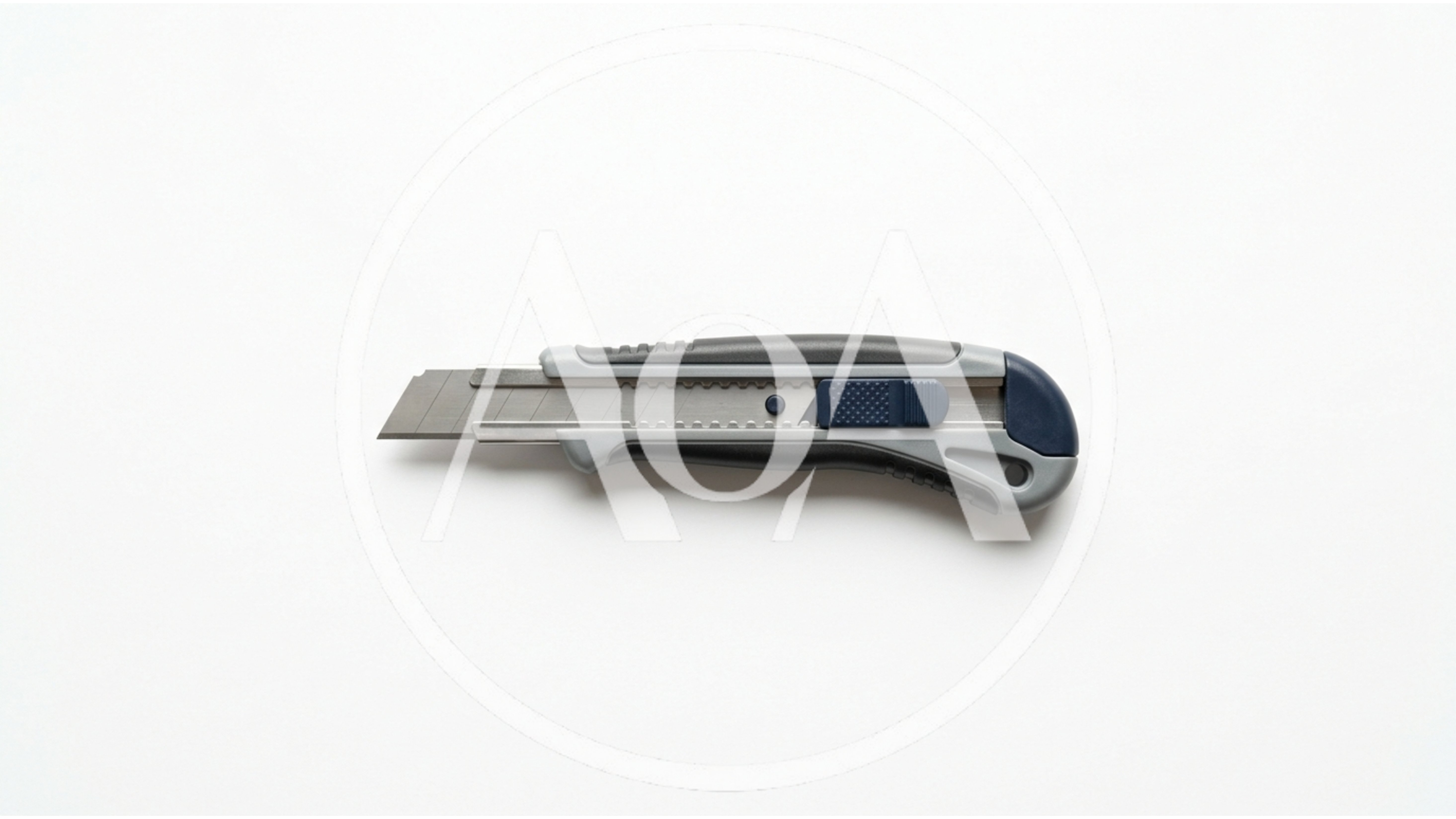 Utility Knife With Retractable Blade On White Background