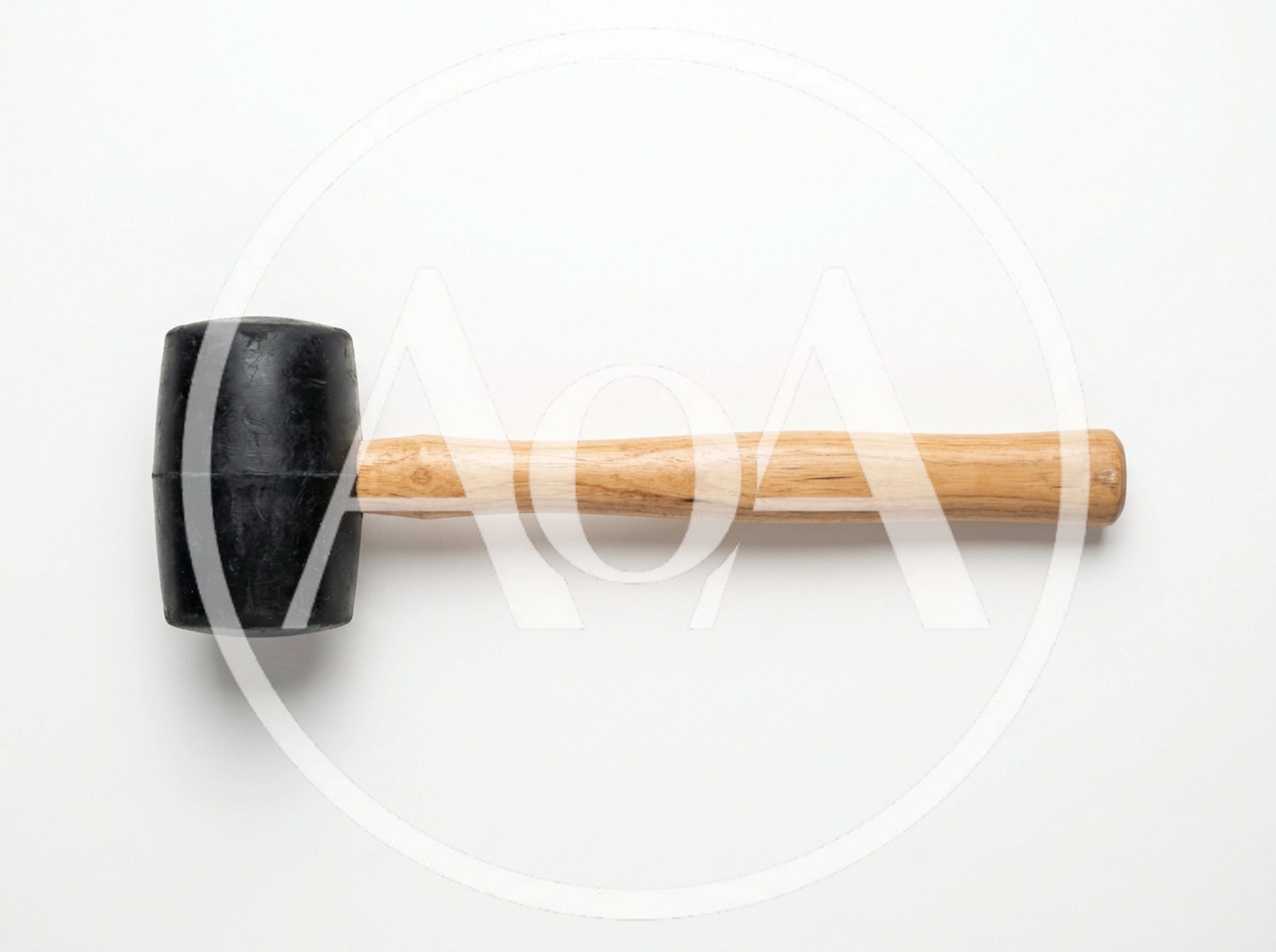 Black Rubber Mallet With Wooden Handle