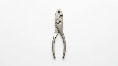 Silver Slip Joint Pliers Isolated On White Background