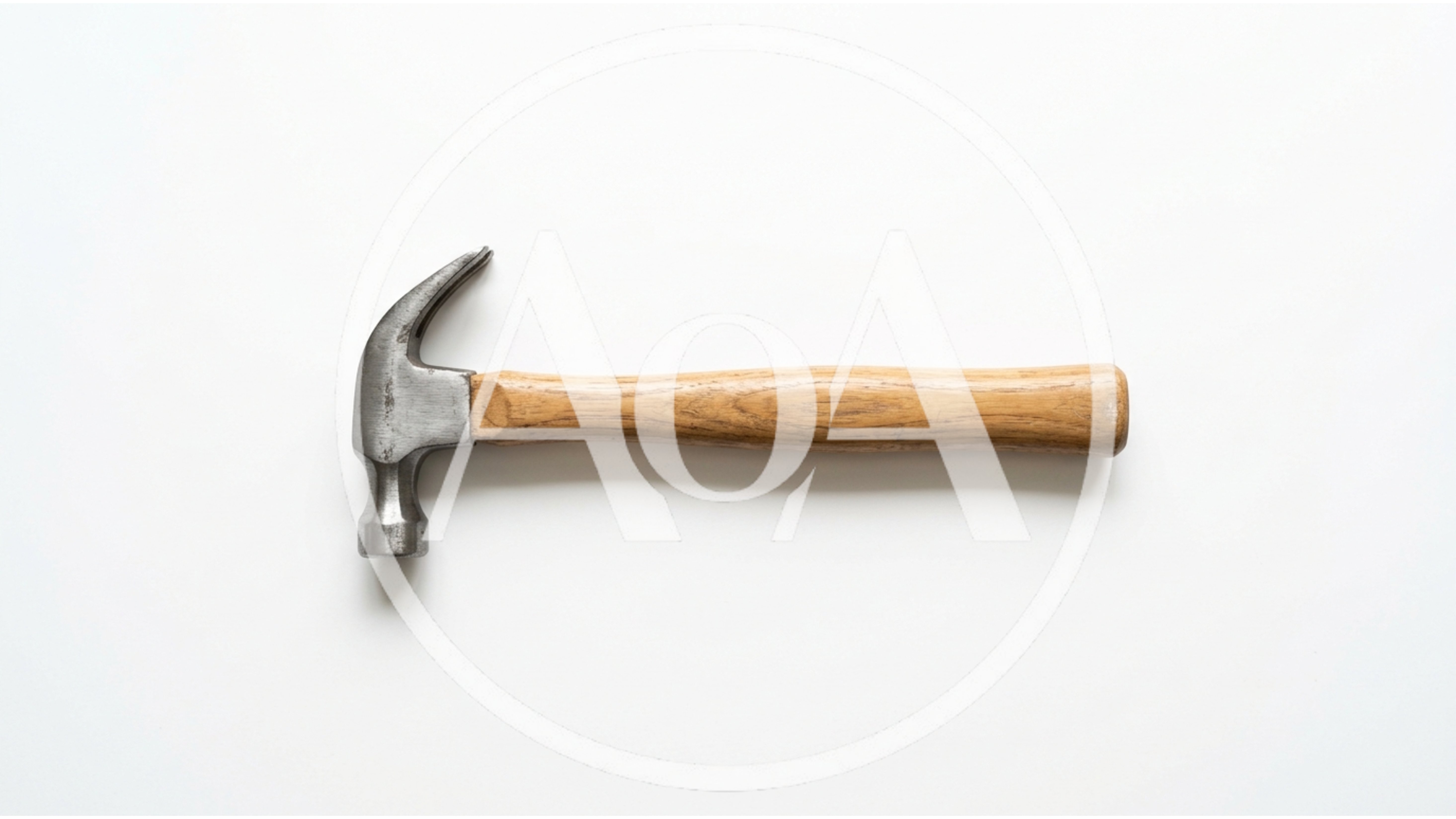 Claw Hammer With Wooden Handle On White Background