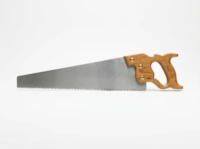 Hand Saw With Wooden Handle On White Background