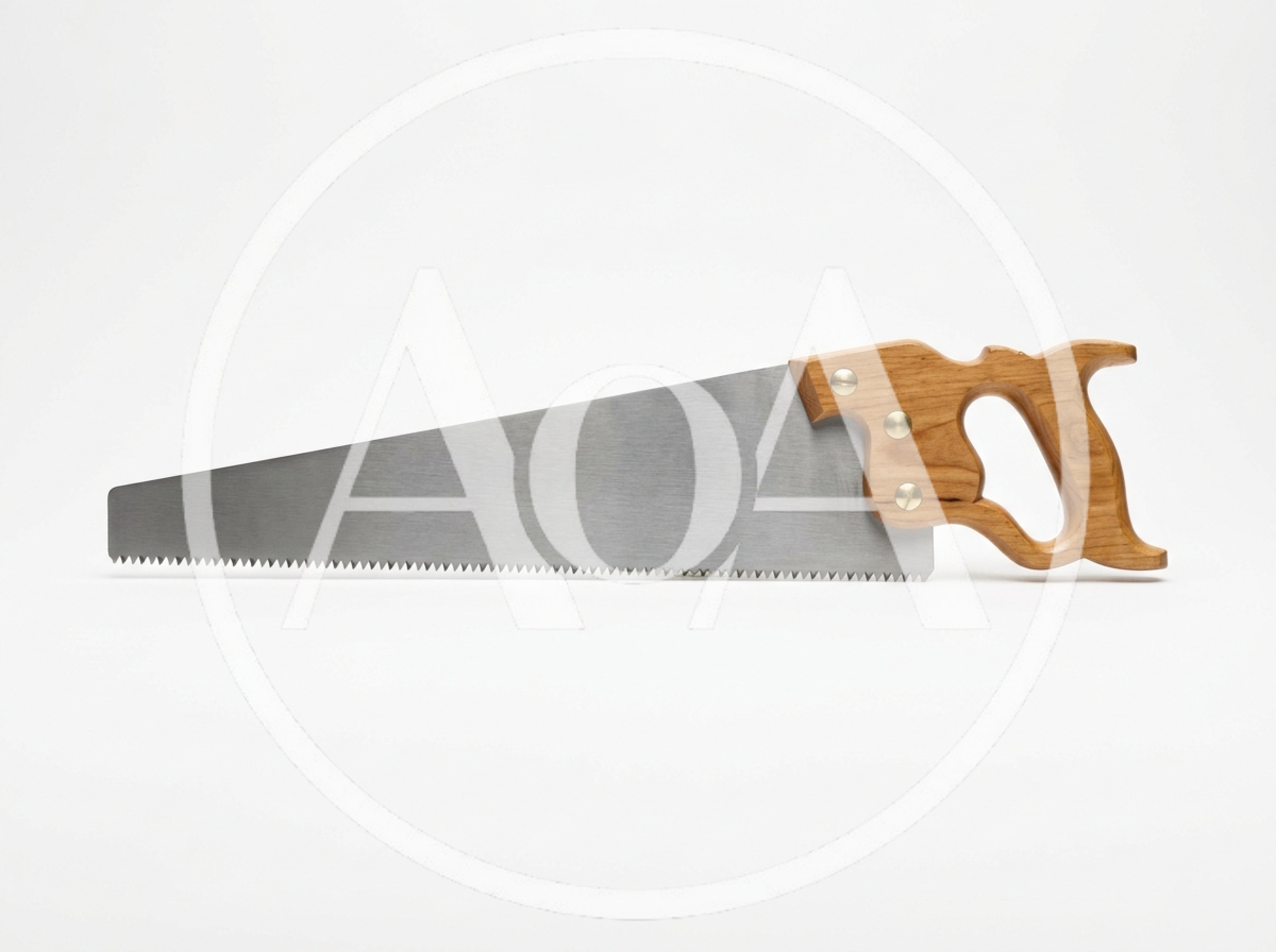 Hand Saw With Wooden Handle On White Background