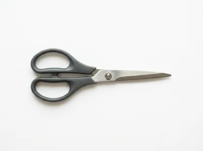 Pair Of Grey Handled Scissors On White Background
