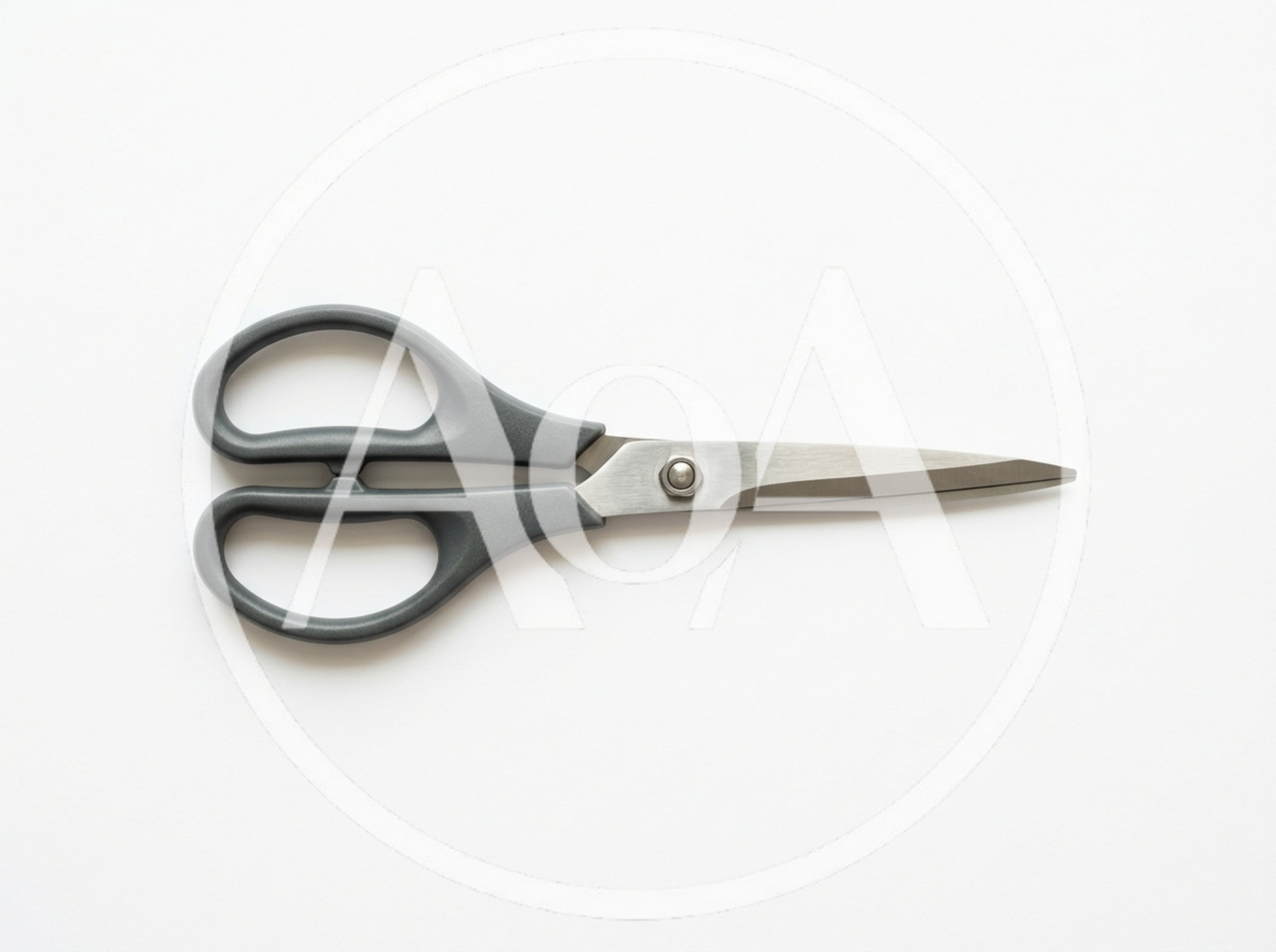 Pair Of Grey Handled Scissors On White Background
