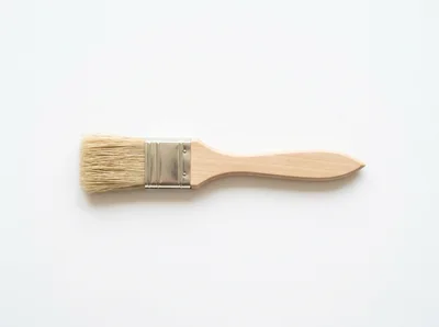Wooden Paint Brush Isolated On White Background