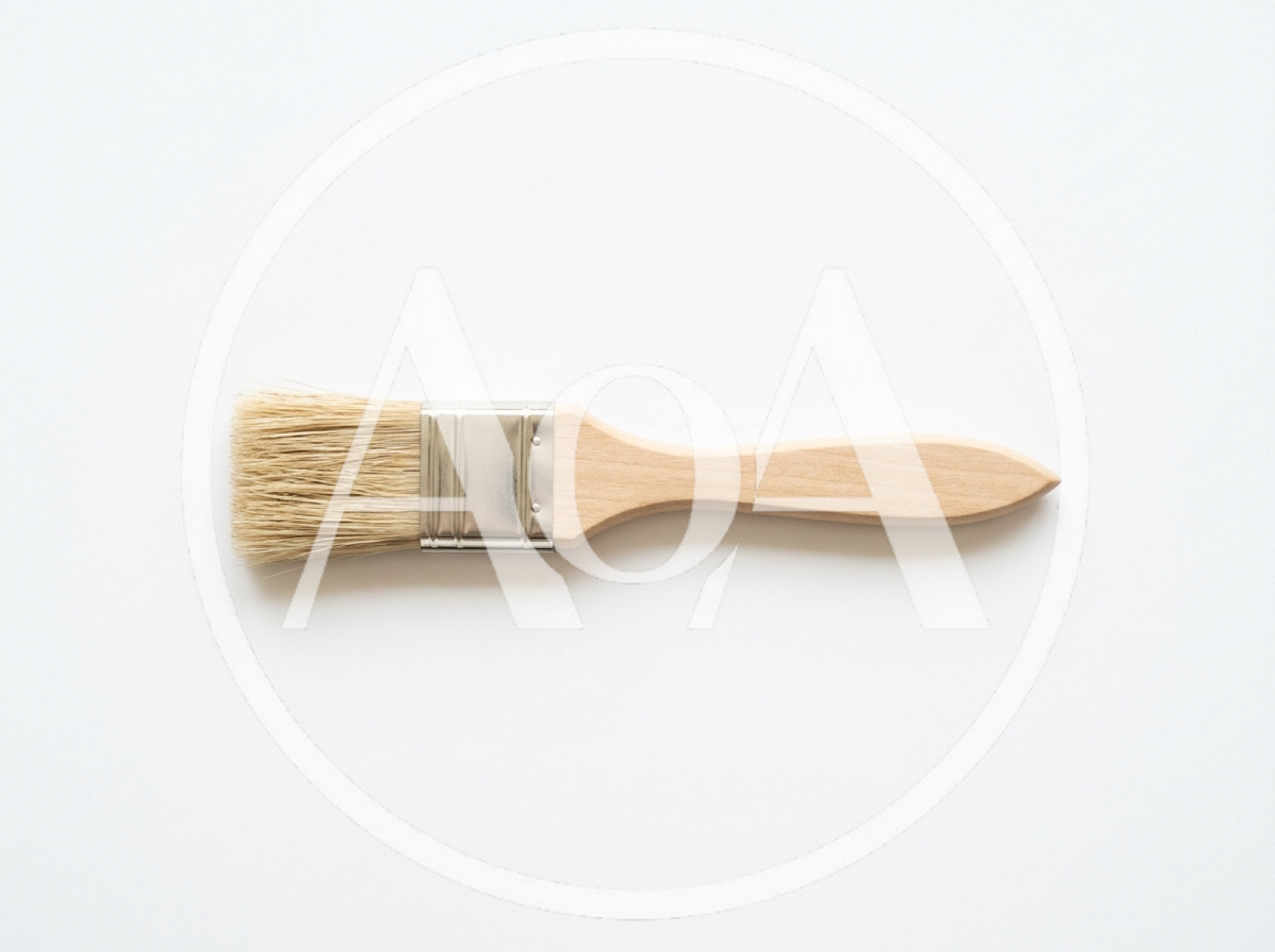 Wooden Paint Brush Isolated On White Background