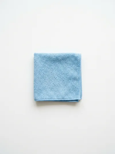 Folded Light Blue Microfiber Cleaning Cloth