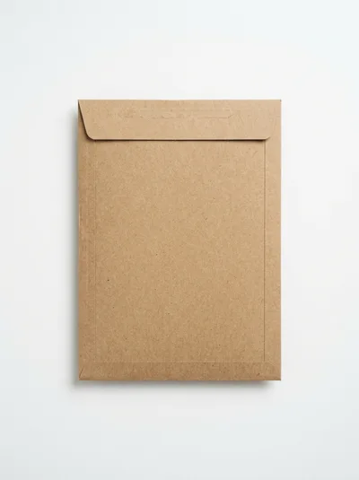 Brown Cardboard Envelope On White Background
