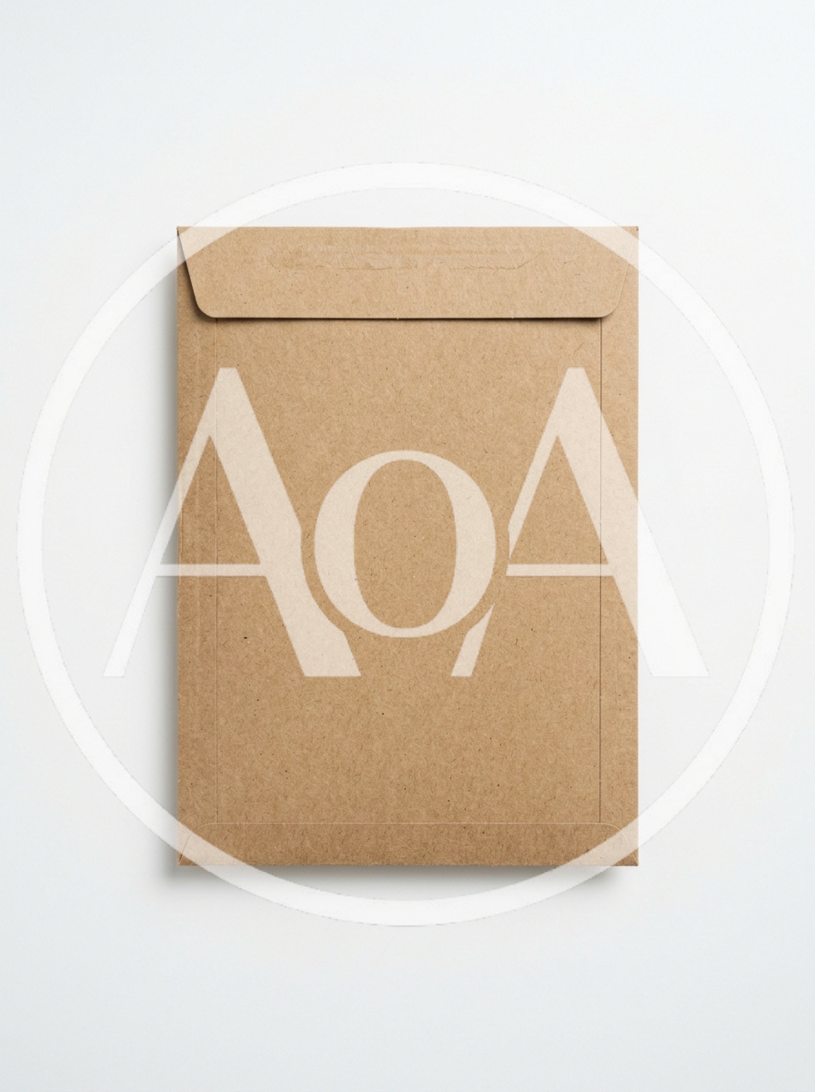 Brown Cardboard Envelope On White Background