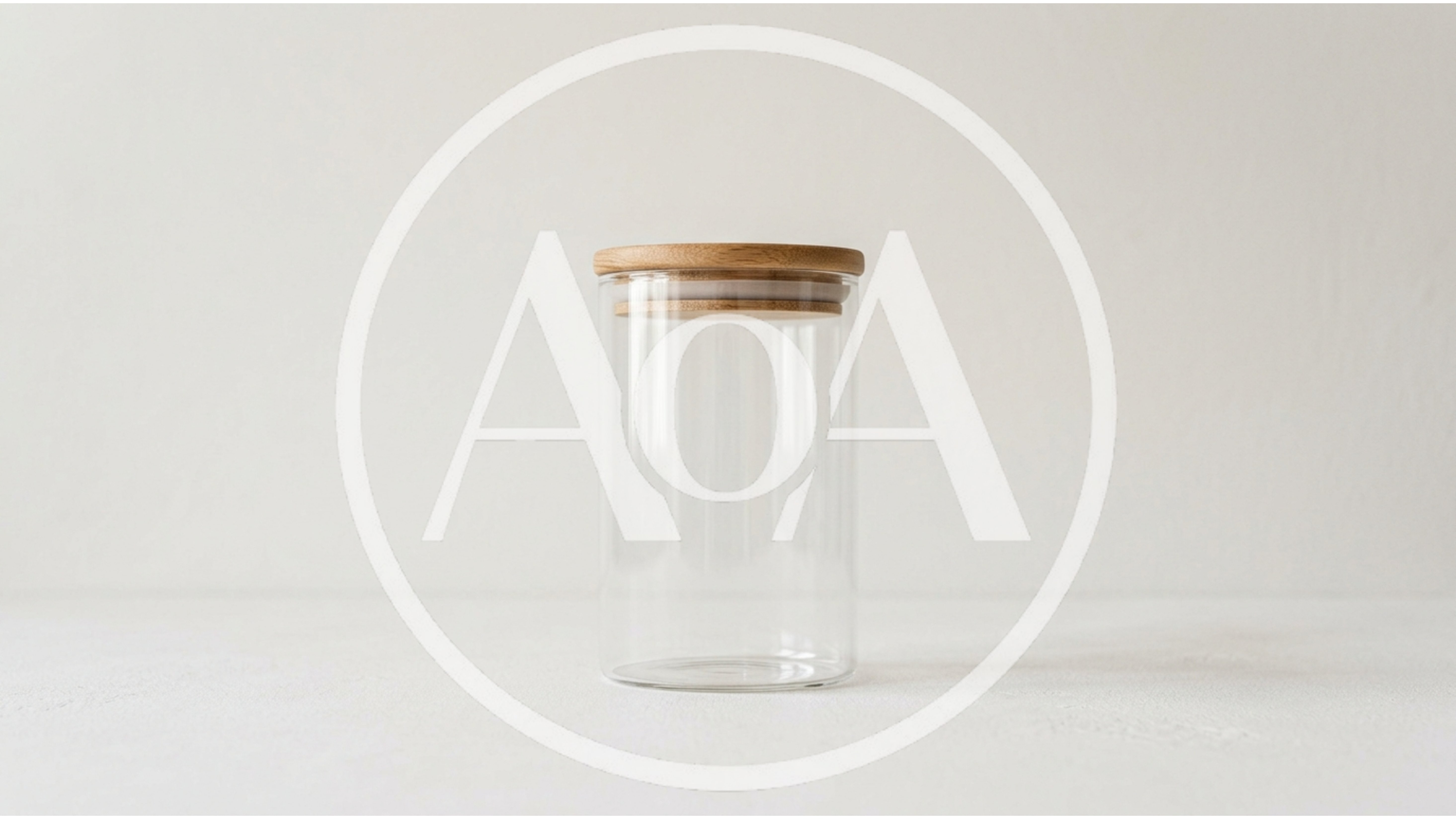 Empty Glass Storage Jar With Wooden Lid