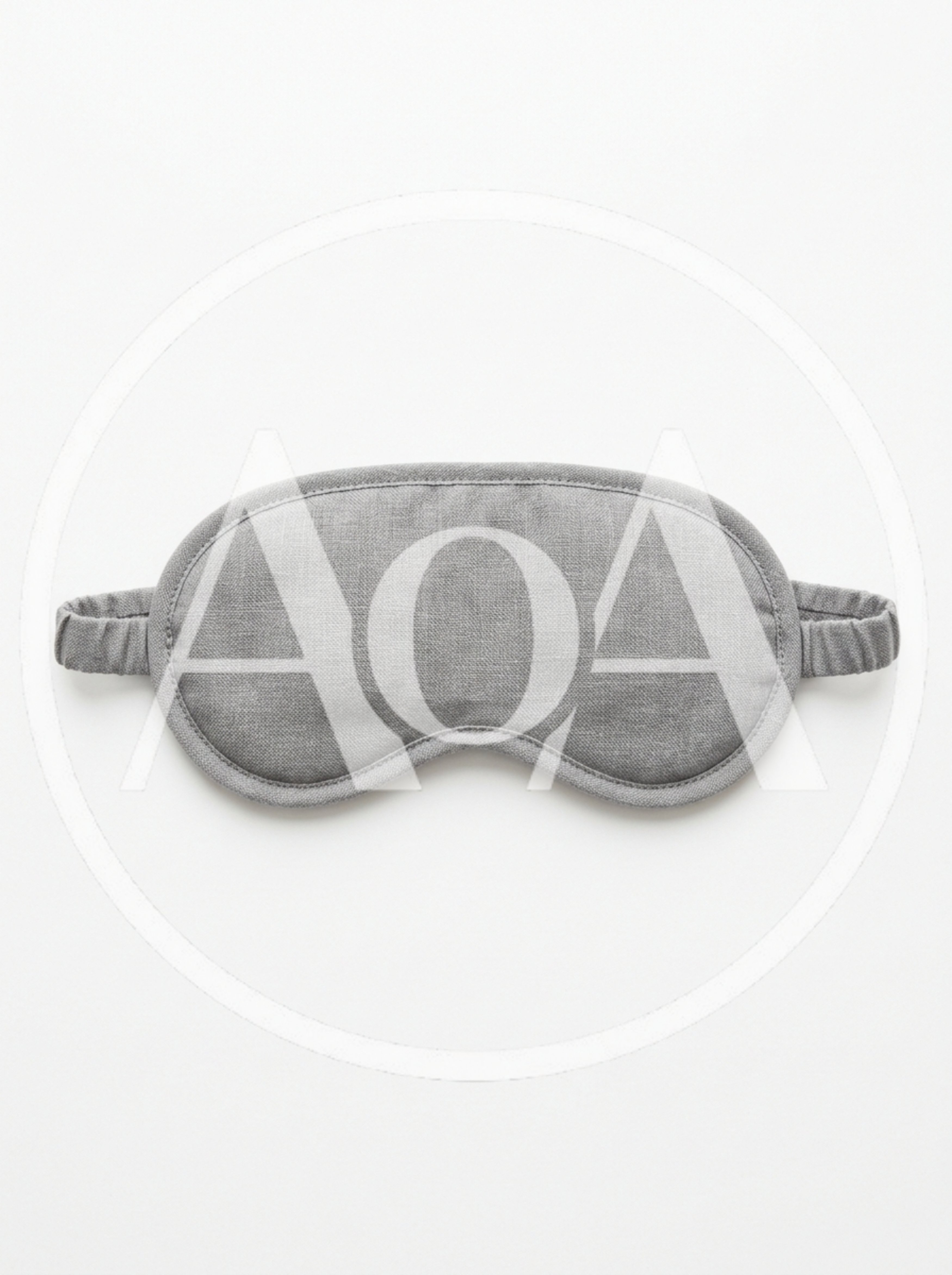 Grey Linen Sleep Mask On White Background