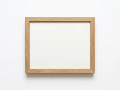 Empty Wooden Picture Frame On White Background
