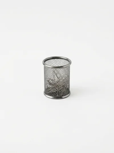 Small Metal Mesh Desk Organizer With Paperclips