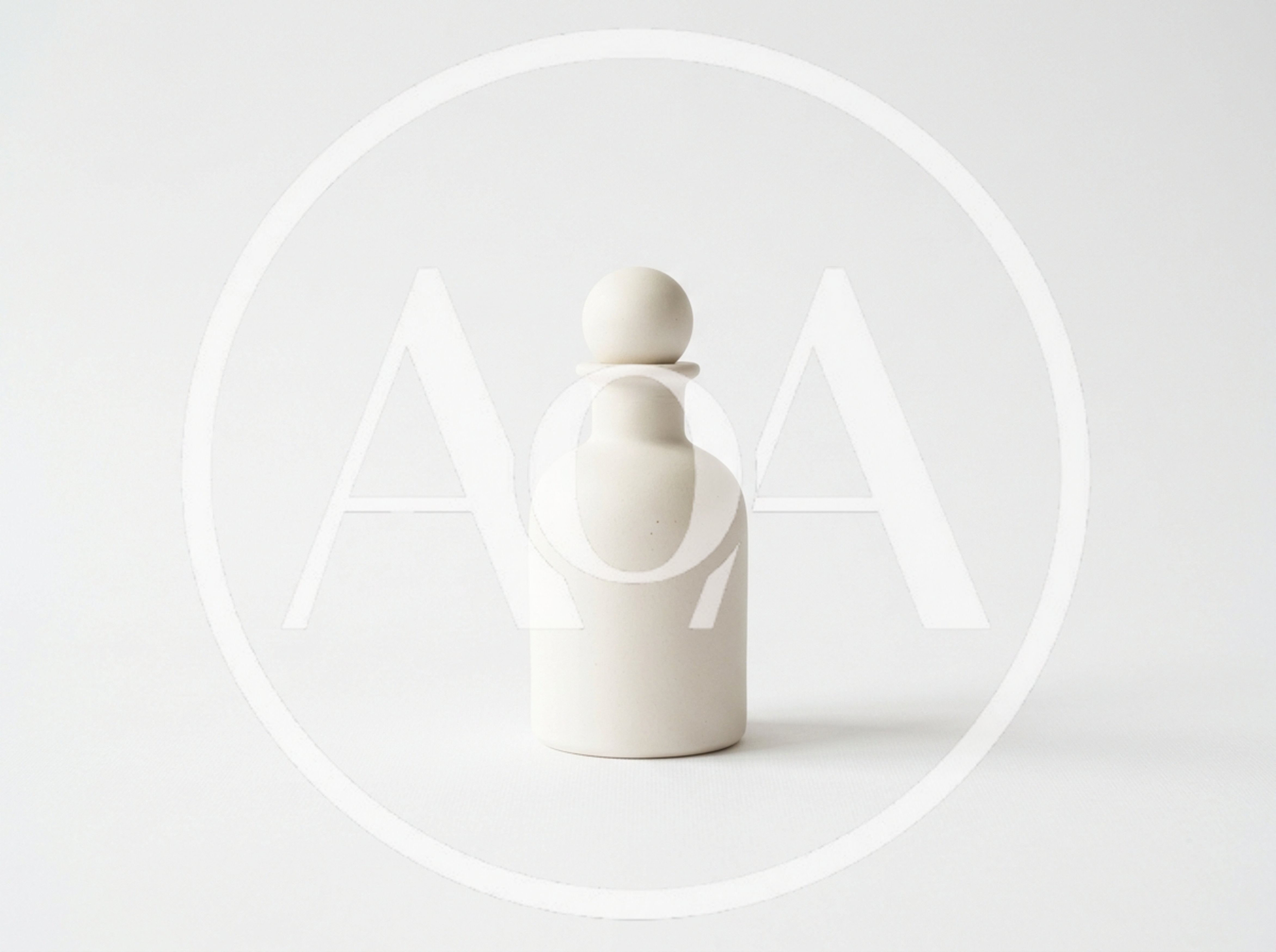 Minimalist Ceramic Bottle With Spherical Stopper