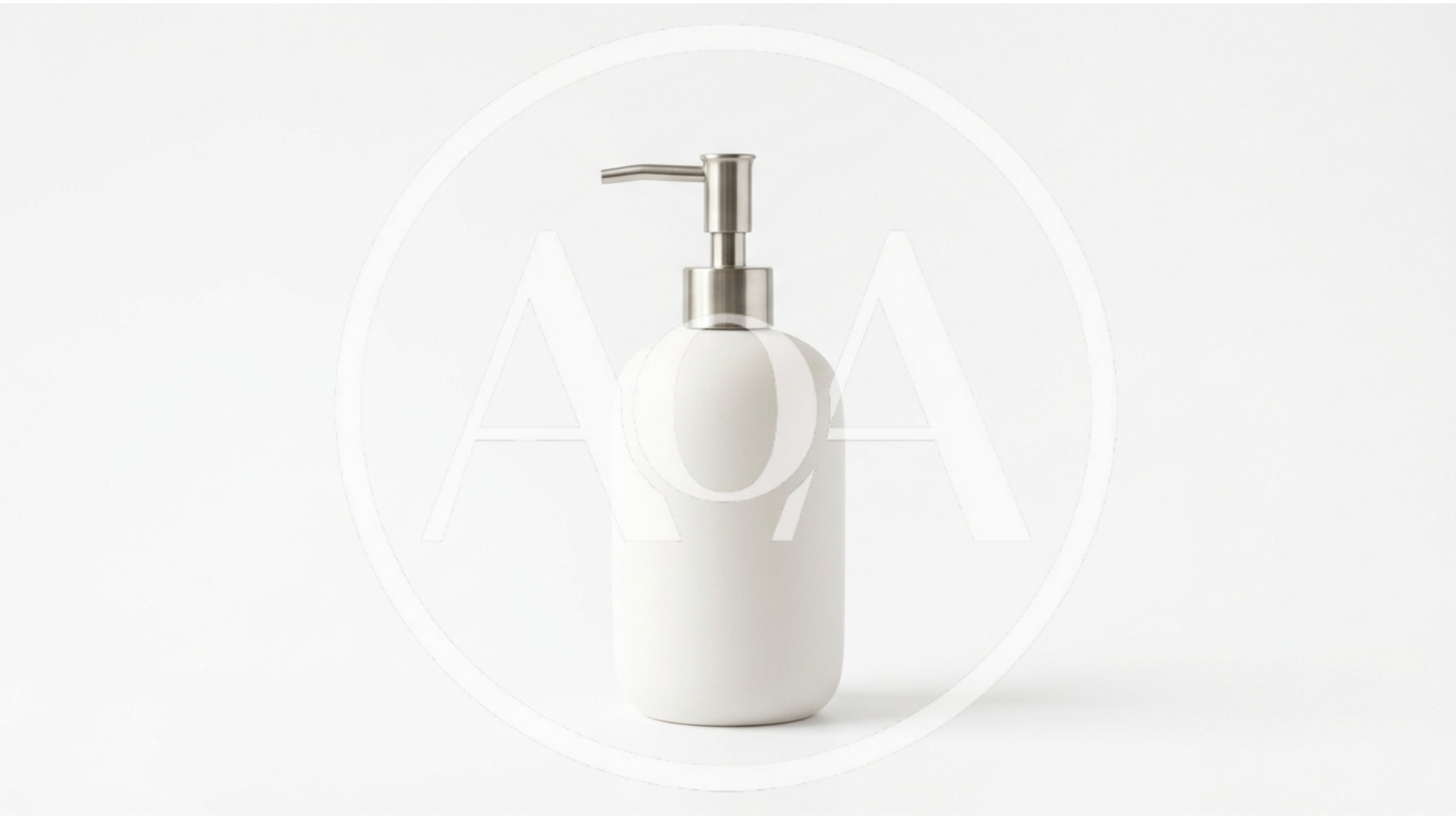 White Ceramic Soap Dispenser With Brushed Metal Pump