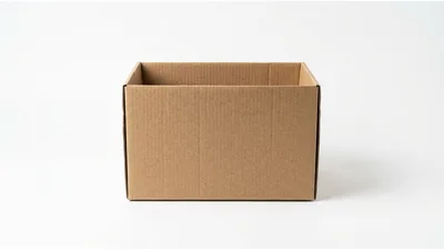 Empty Brown Cardboard Box On White Background