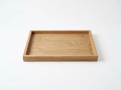 Empty Rectangular Wooden Serving Tray