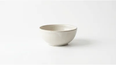 Minimalist Handmade Ceramic Bowl on White Background