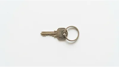 Single Metal Key On A Keyring