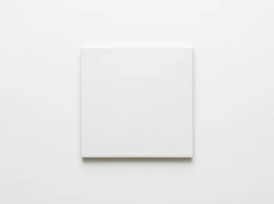 Blank White Square Canvas On A White Background
