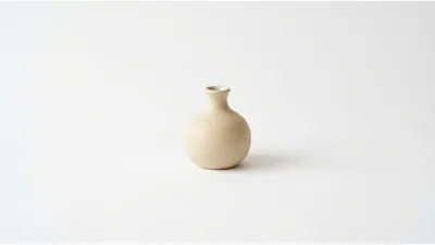 Minimalist Beige Ceramic Bud Vase