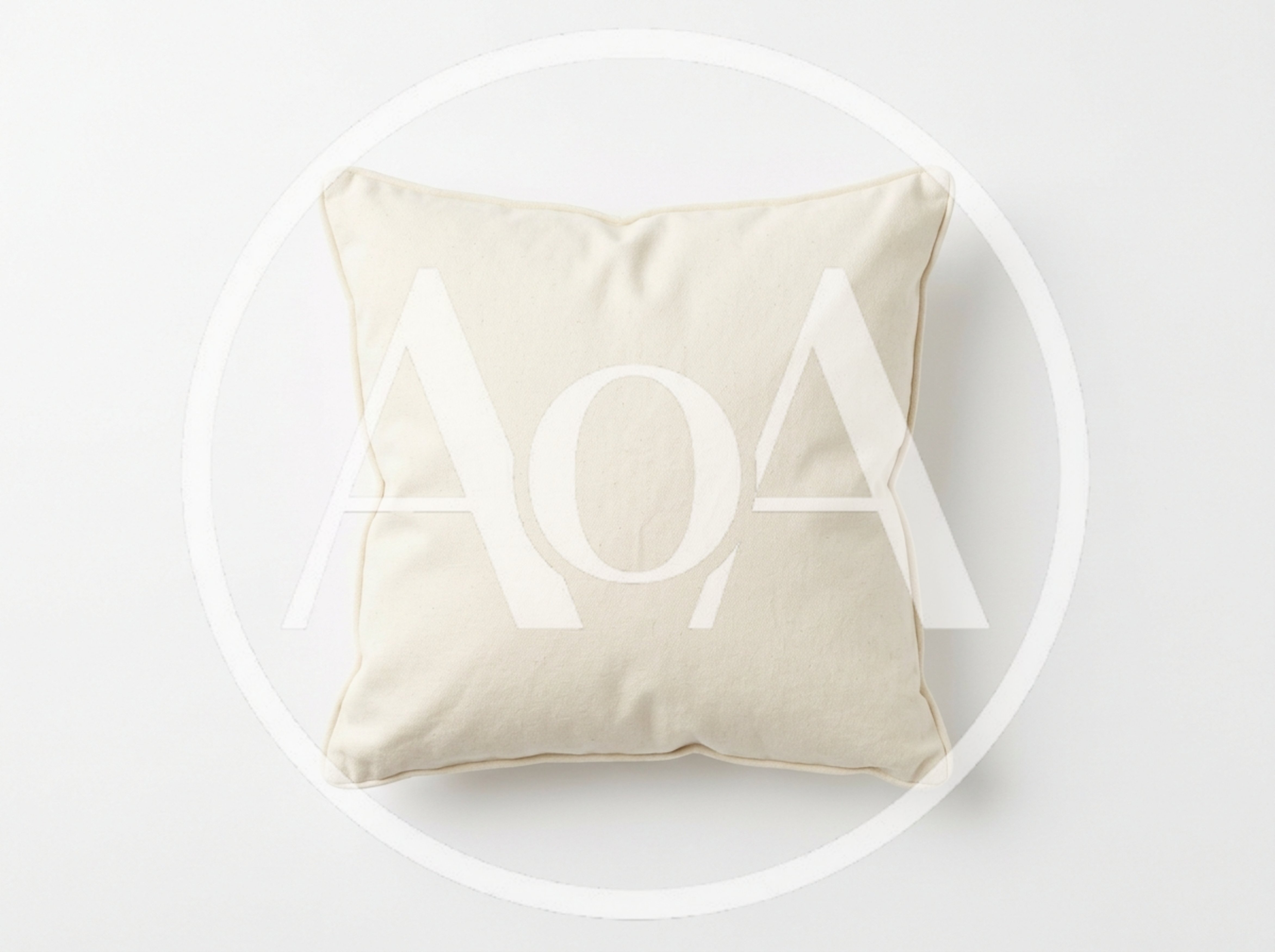 Minimalist Off White Square Throw Pillow