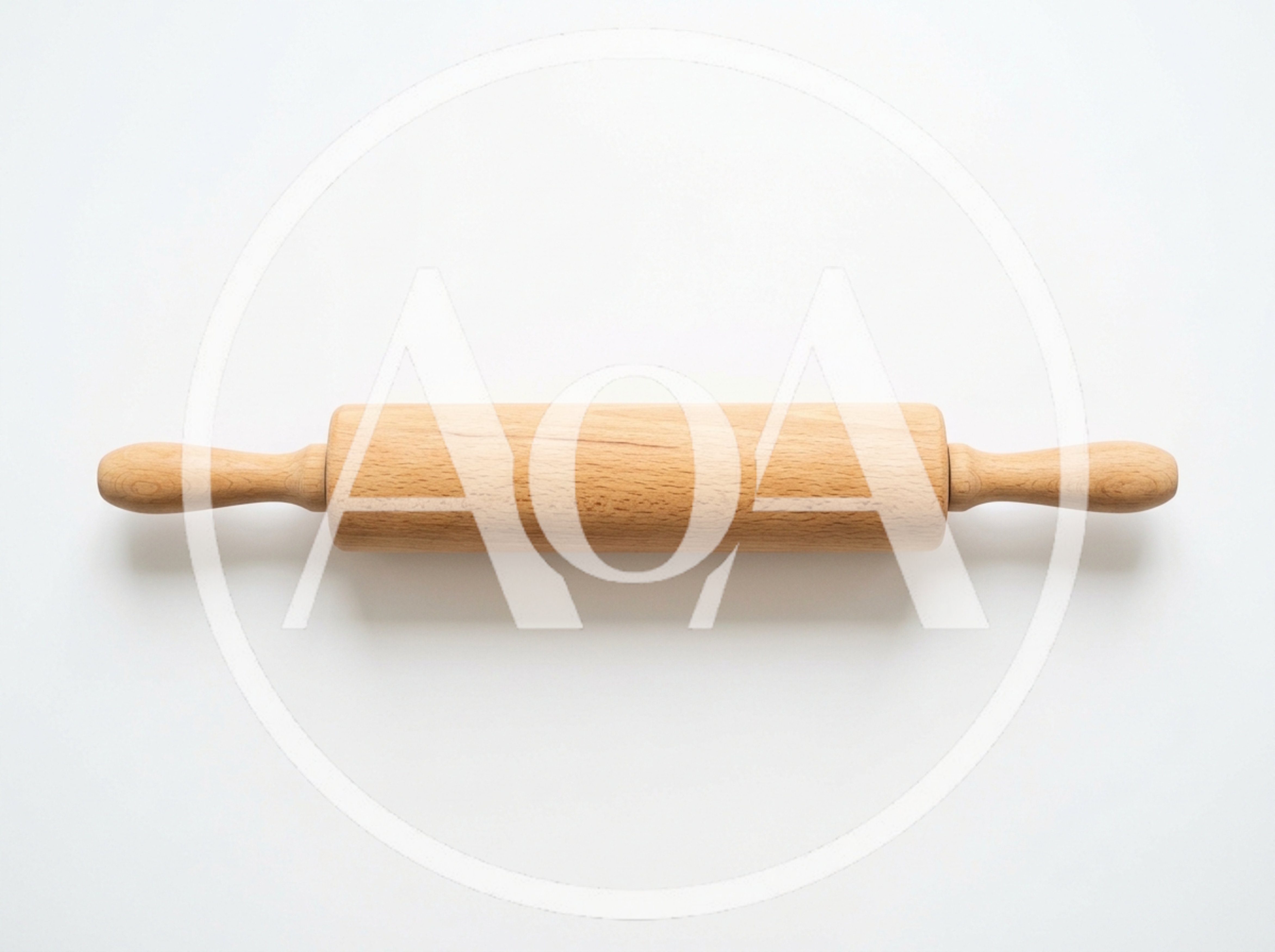 Wooden Rolling Pin Isolated On White Background