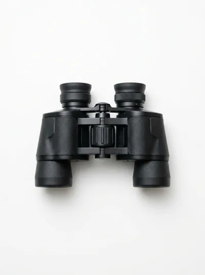 Black Binoculars Isolated On White Background