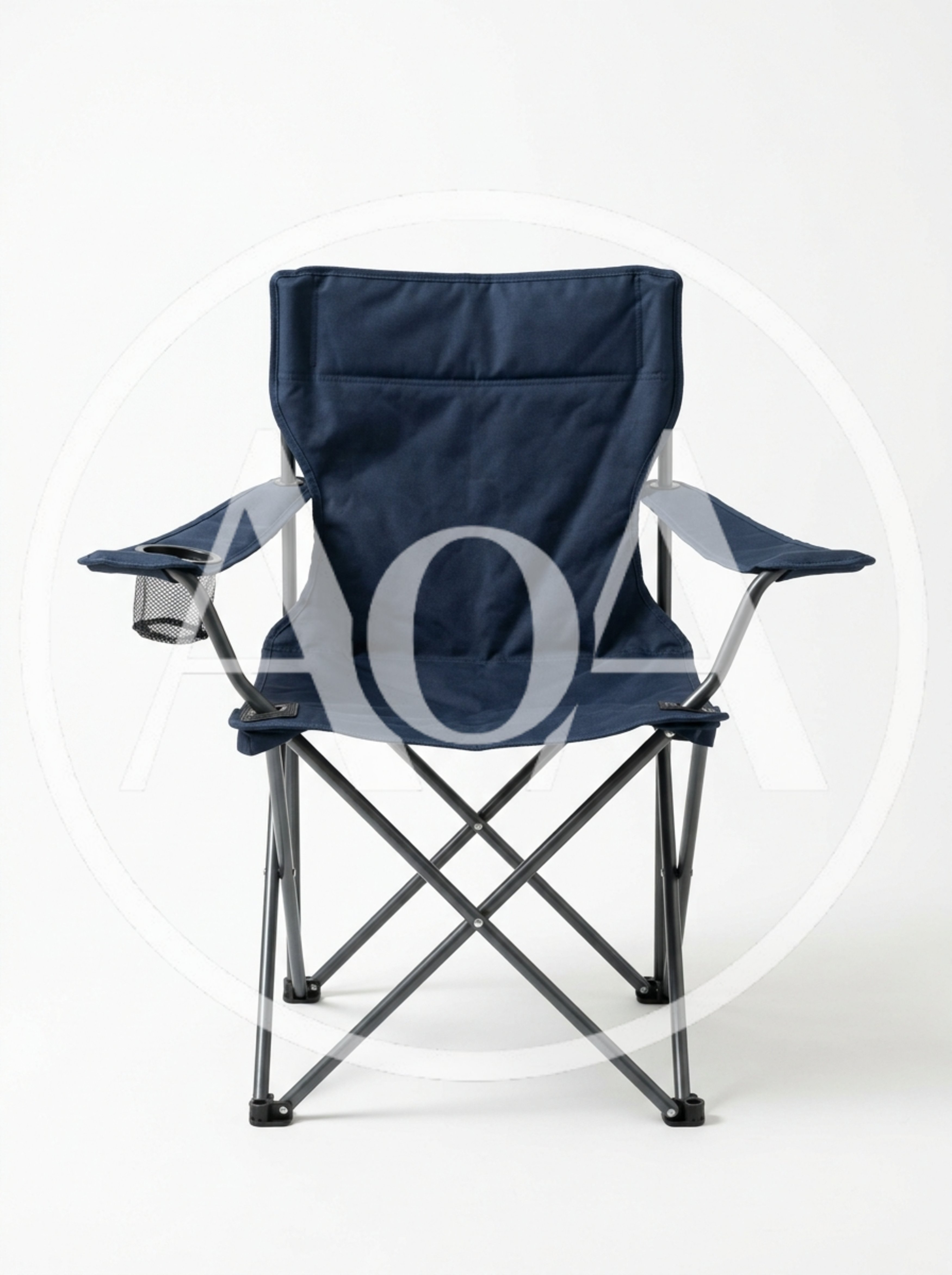 Blue Folding Camping Chair On White Background