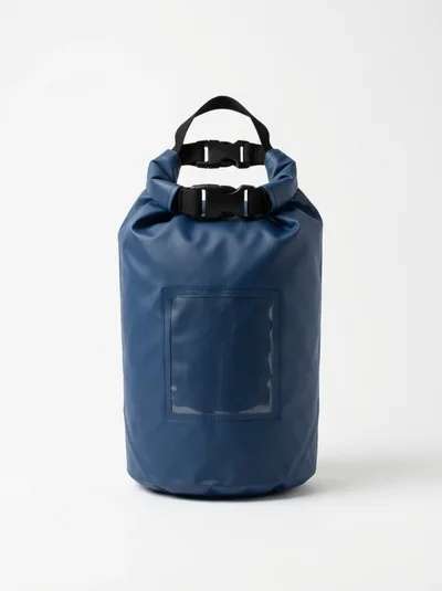 Blue Waterproof Dry Bag With Clear Window