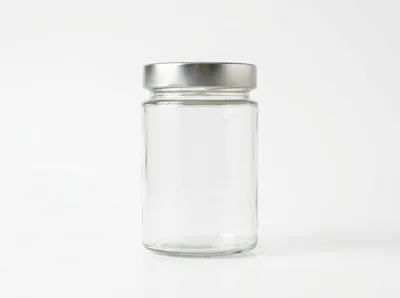 Empty Glass Jar With Silver Lid