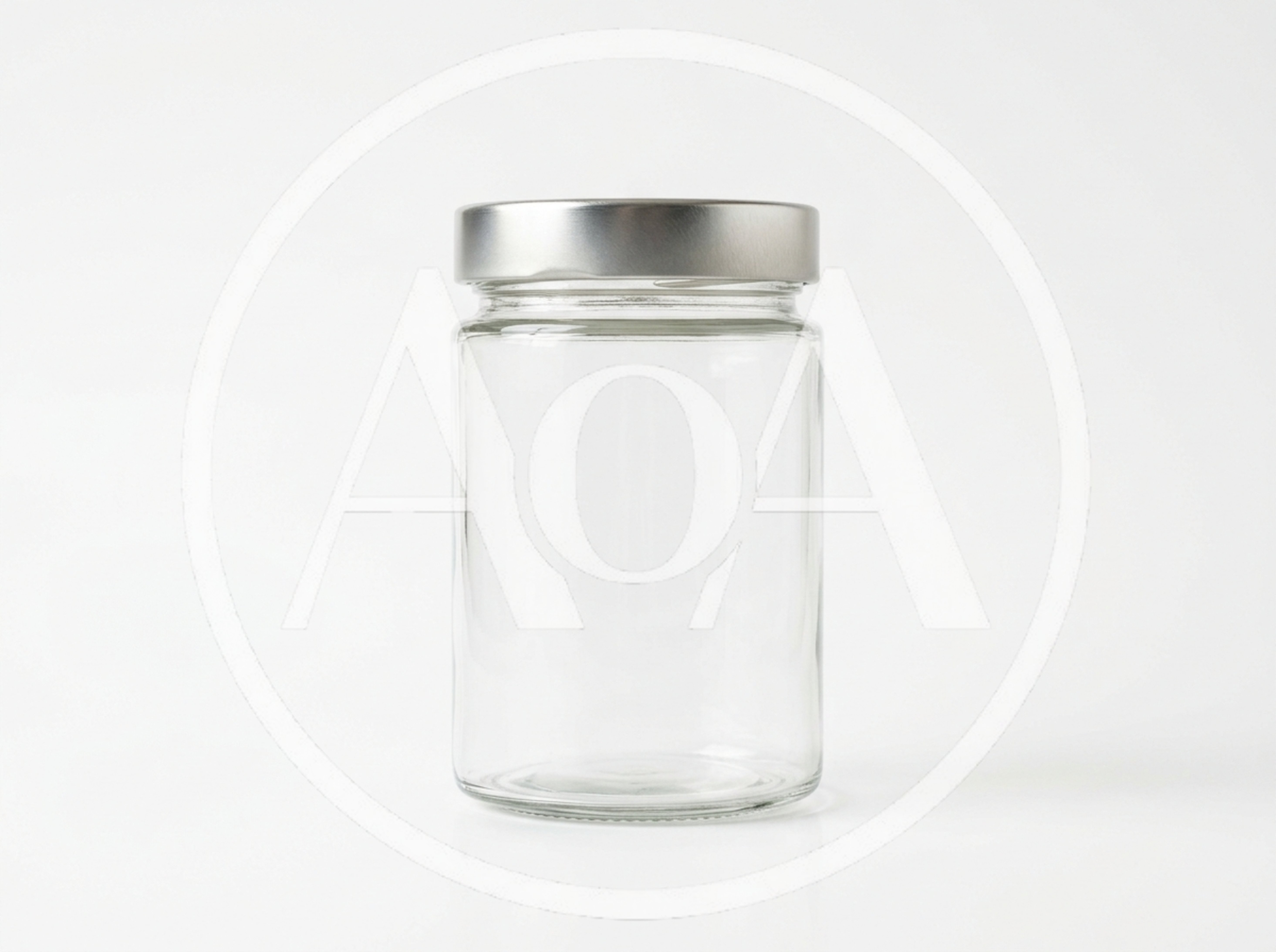 Empty Glass Jar With Silver Lid