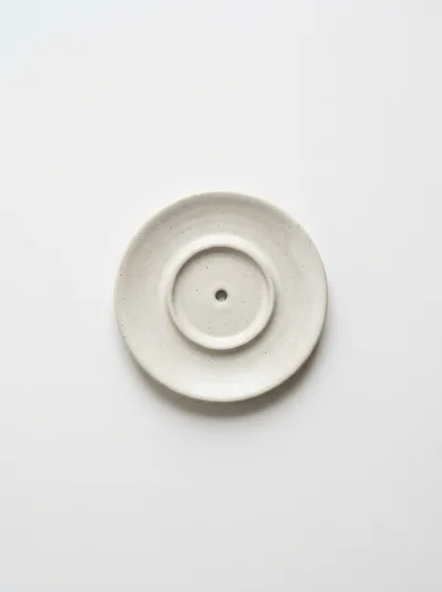Minimalist Ceramic Incense Holder On White Background