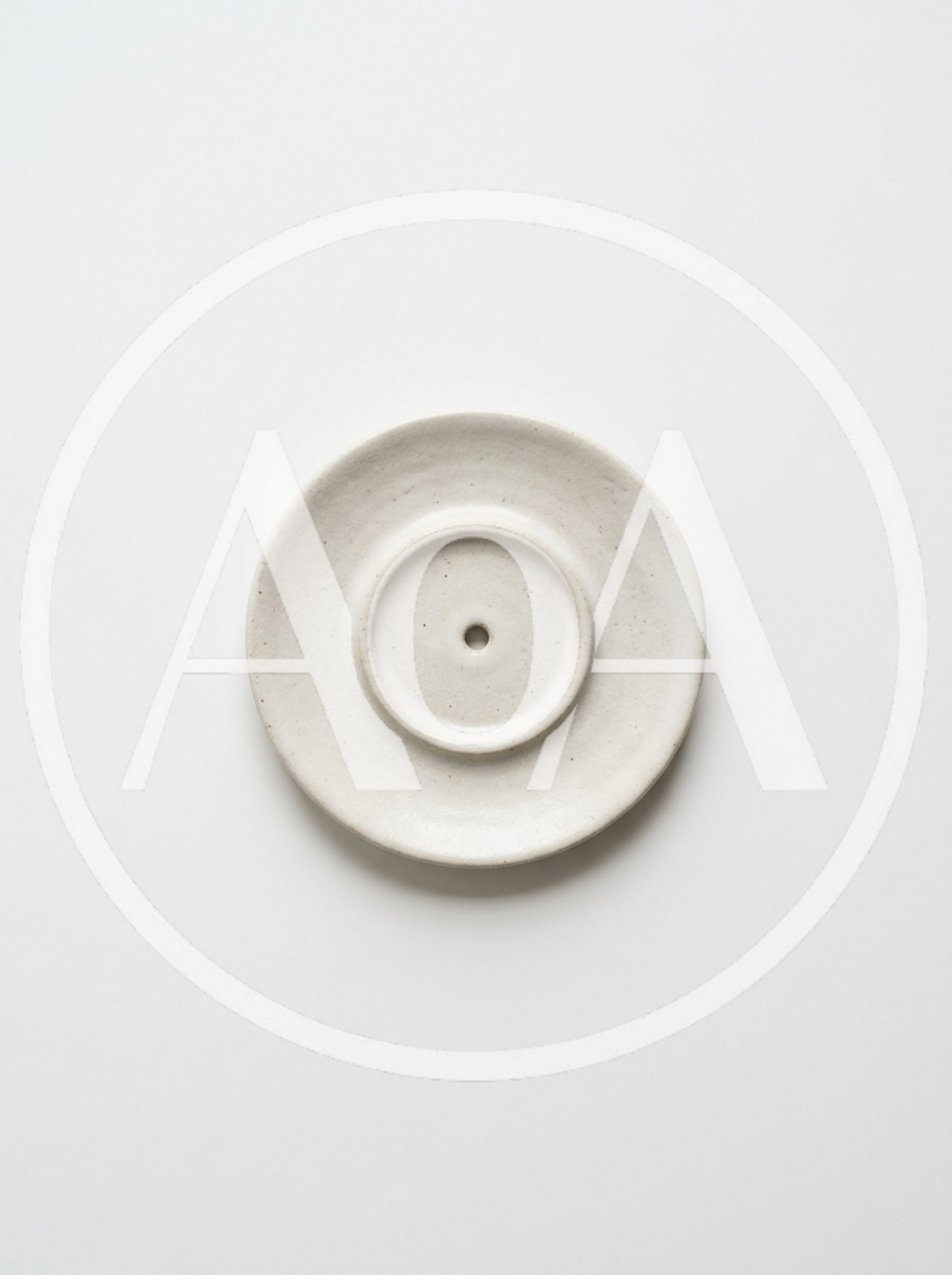 Minimalist Ceramic Incense Holder On White Background