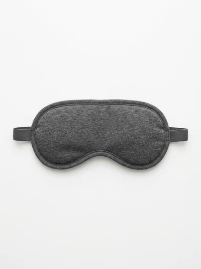 Grey Fabric Sleep Mask On White Background