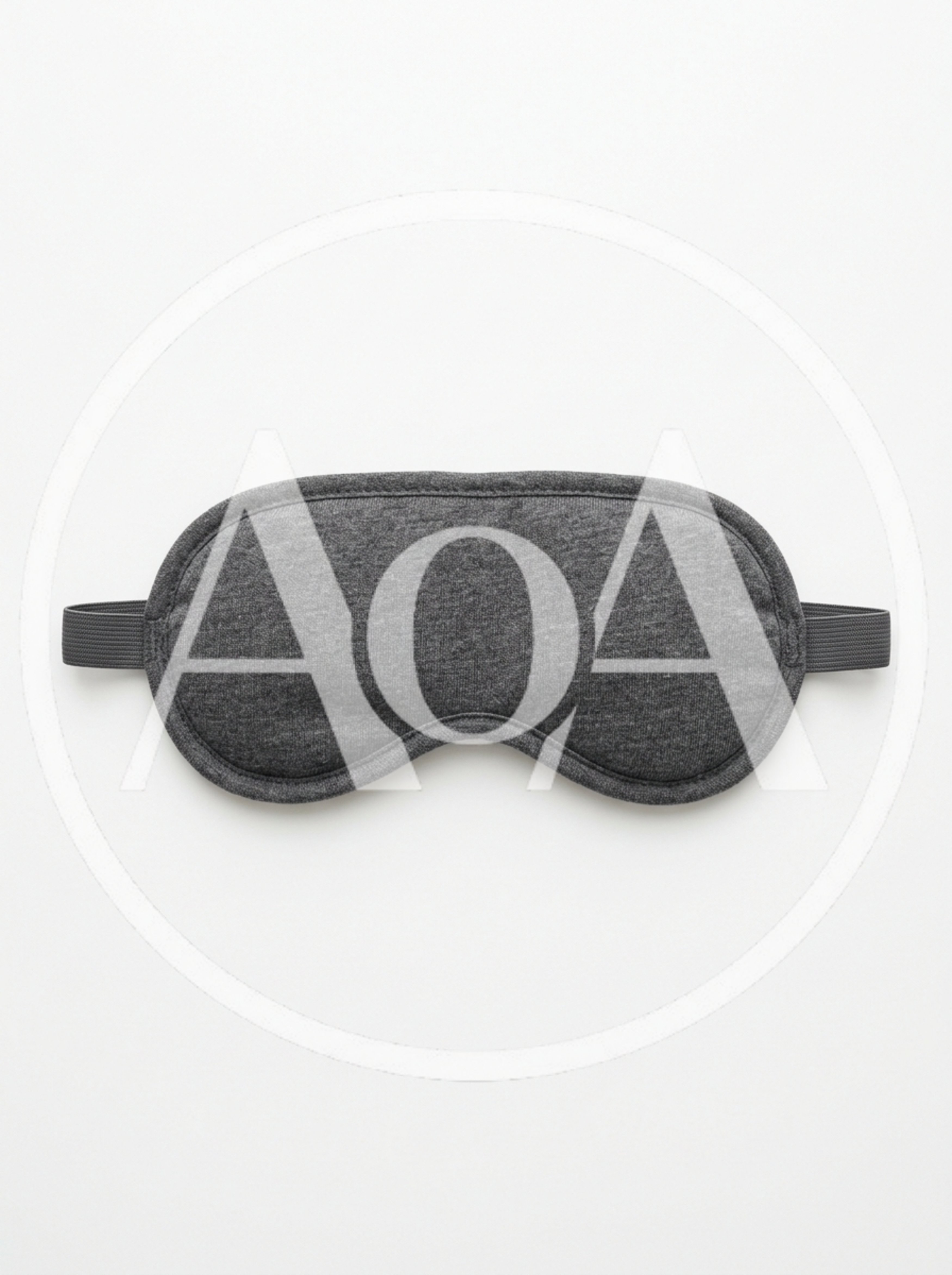 Grey Fabric Sleep Mask On White Background