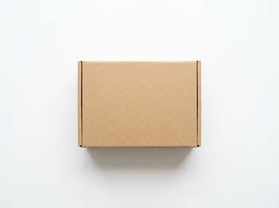 Top View Of A Closed Cardboard Shipping Box