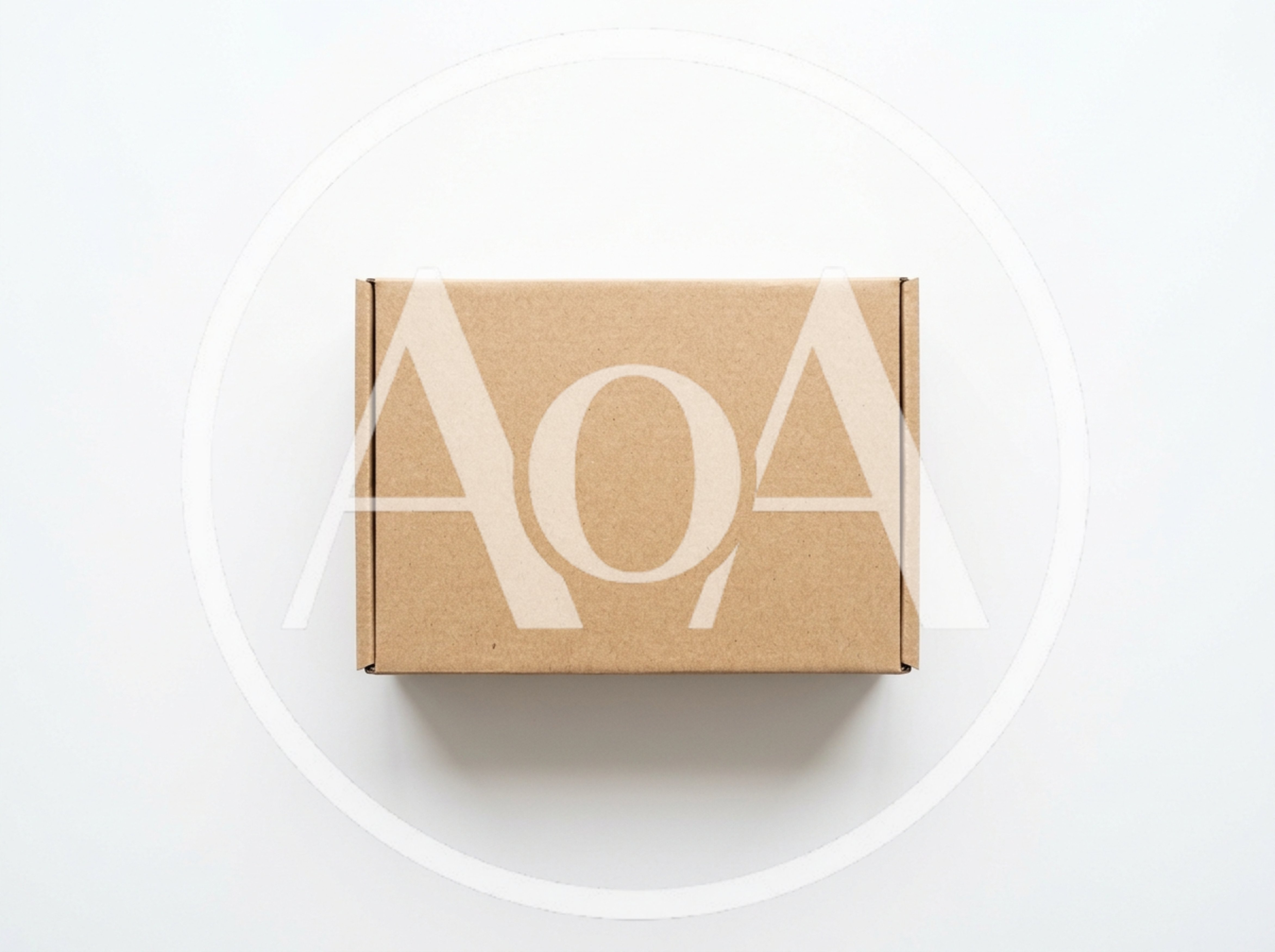 Top View Of A Closed Cardboard Shipping Box