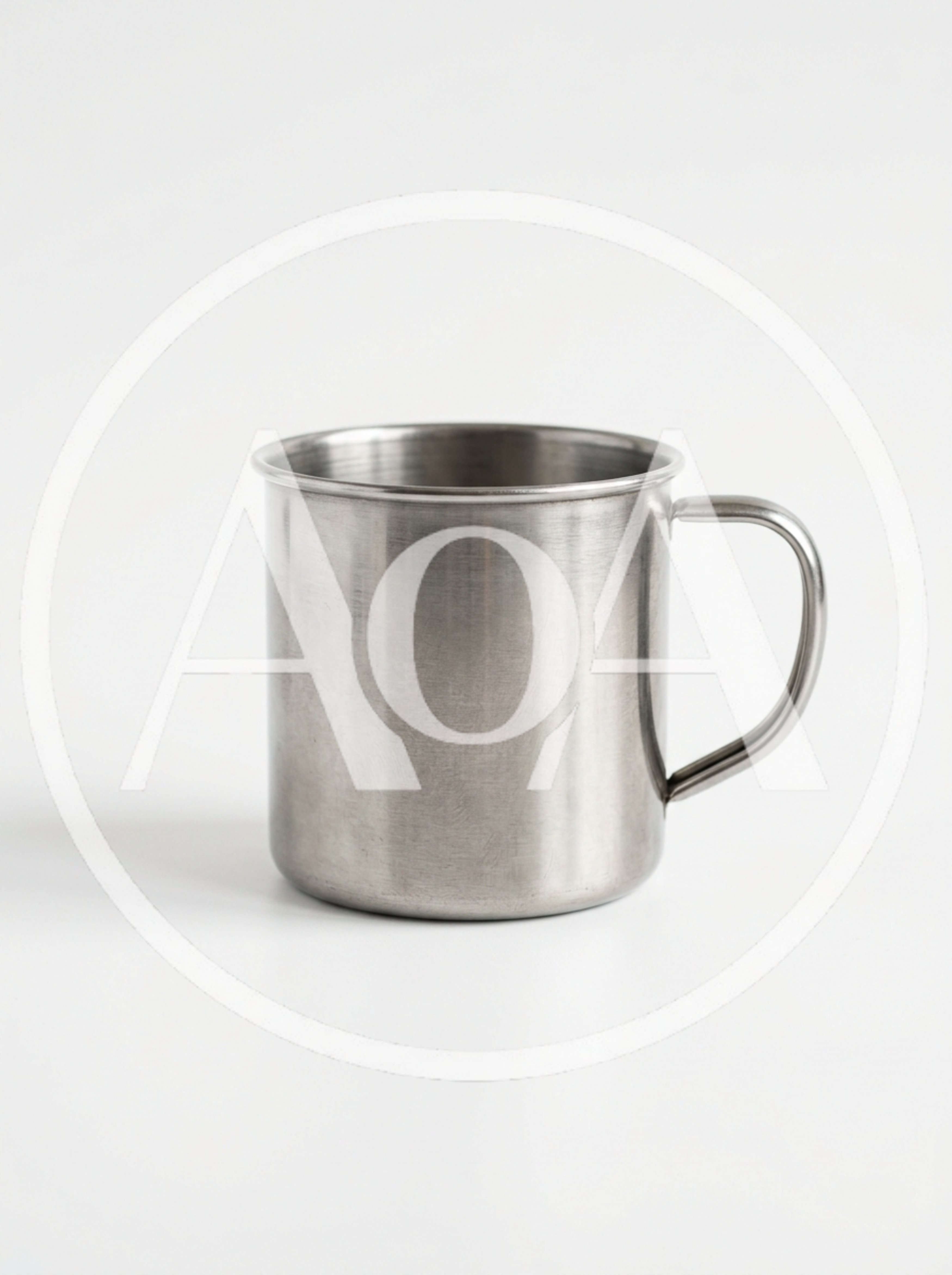 Stainless Steel Camping Mug Isolated On White Background