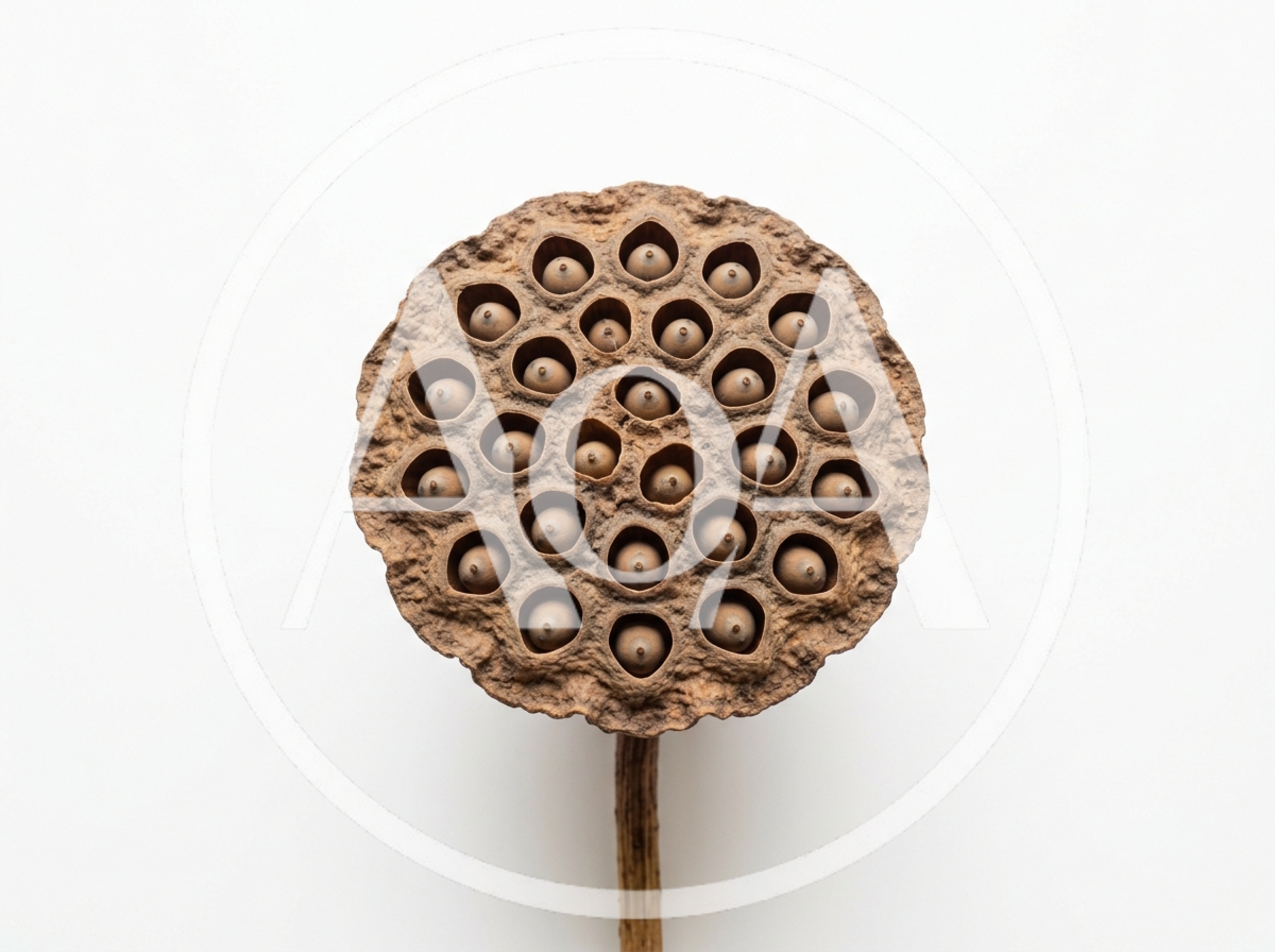 Dried Lotus Seed Pod Isolated On White Background