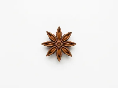 Single Star Anise Spice On White Background