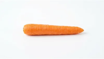 Single Fresh Orange Carrot Isolated on White Background