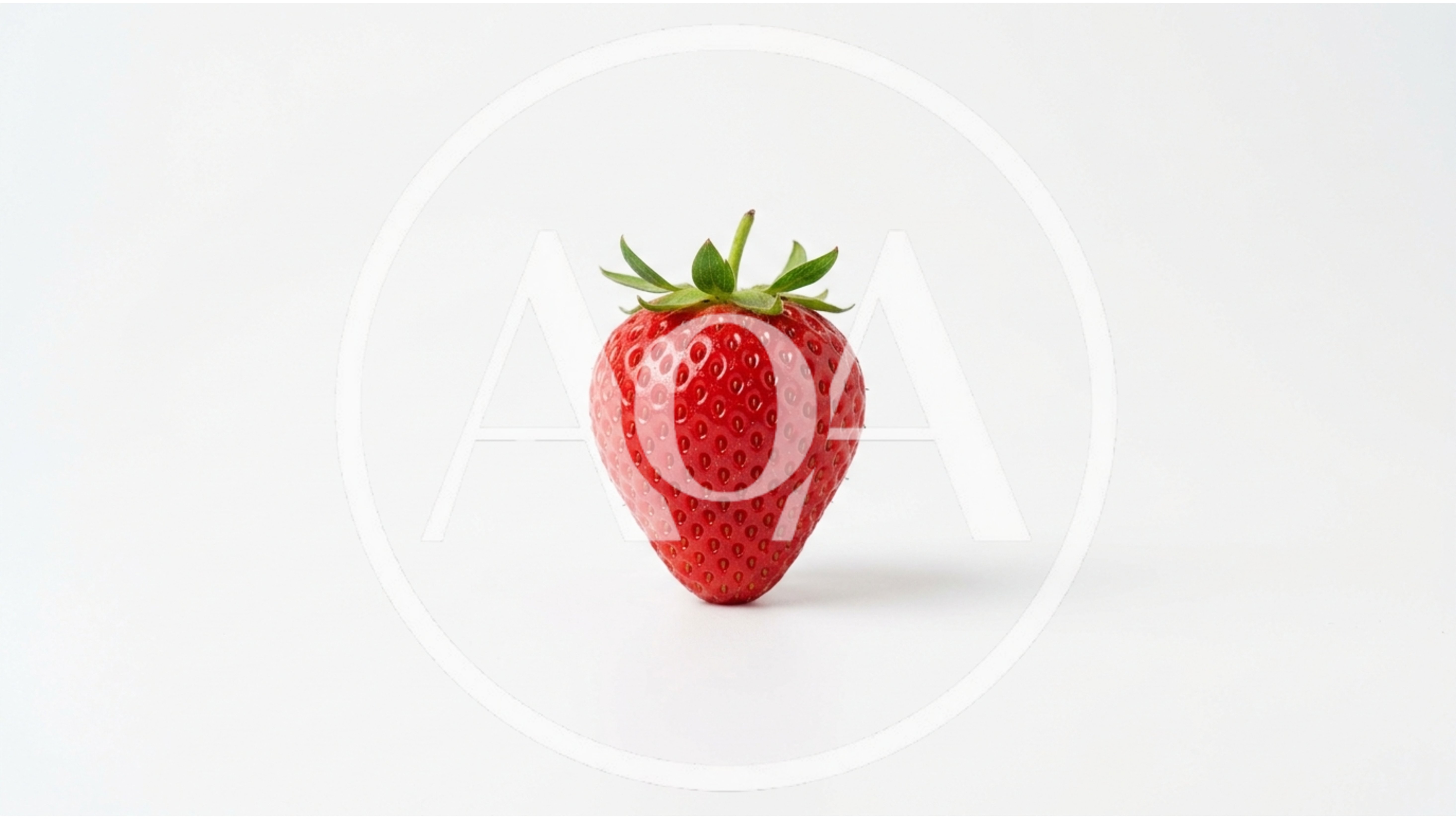 Single Fresh Red Strawberry on White Background