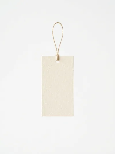 Blank Rectangular Paper Tag With Twine String