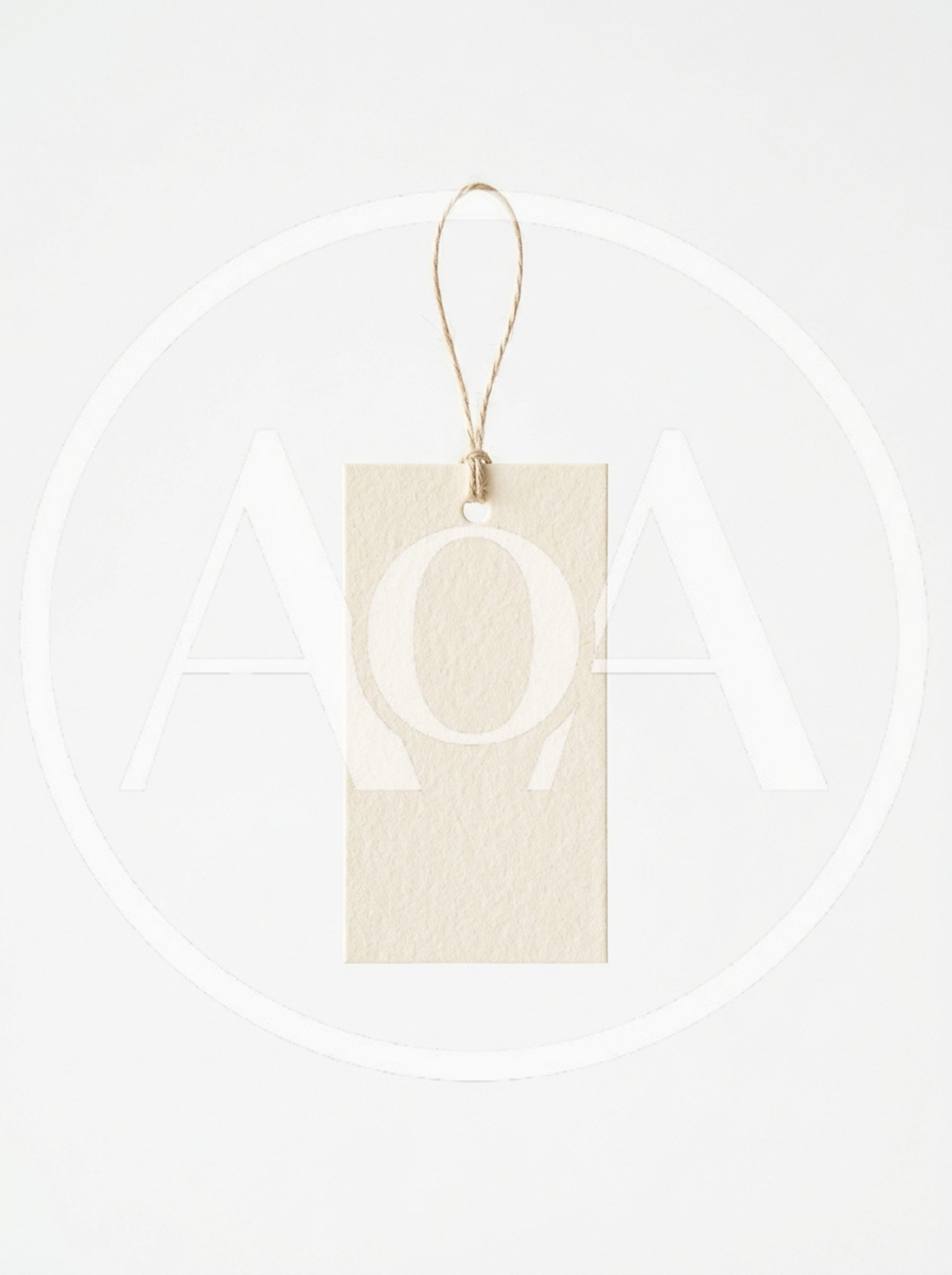 Blank Rectangular Paper Tag With Twine String