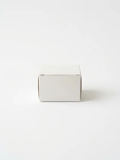 Minimalist White Cardboard Box On White Background