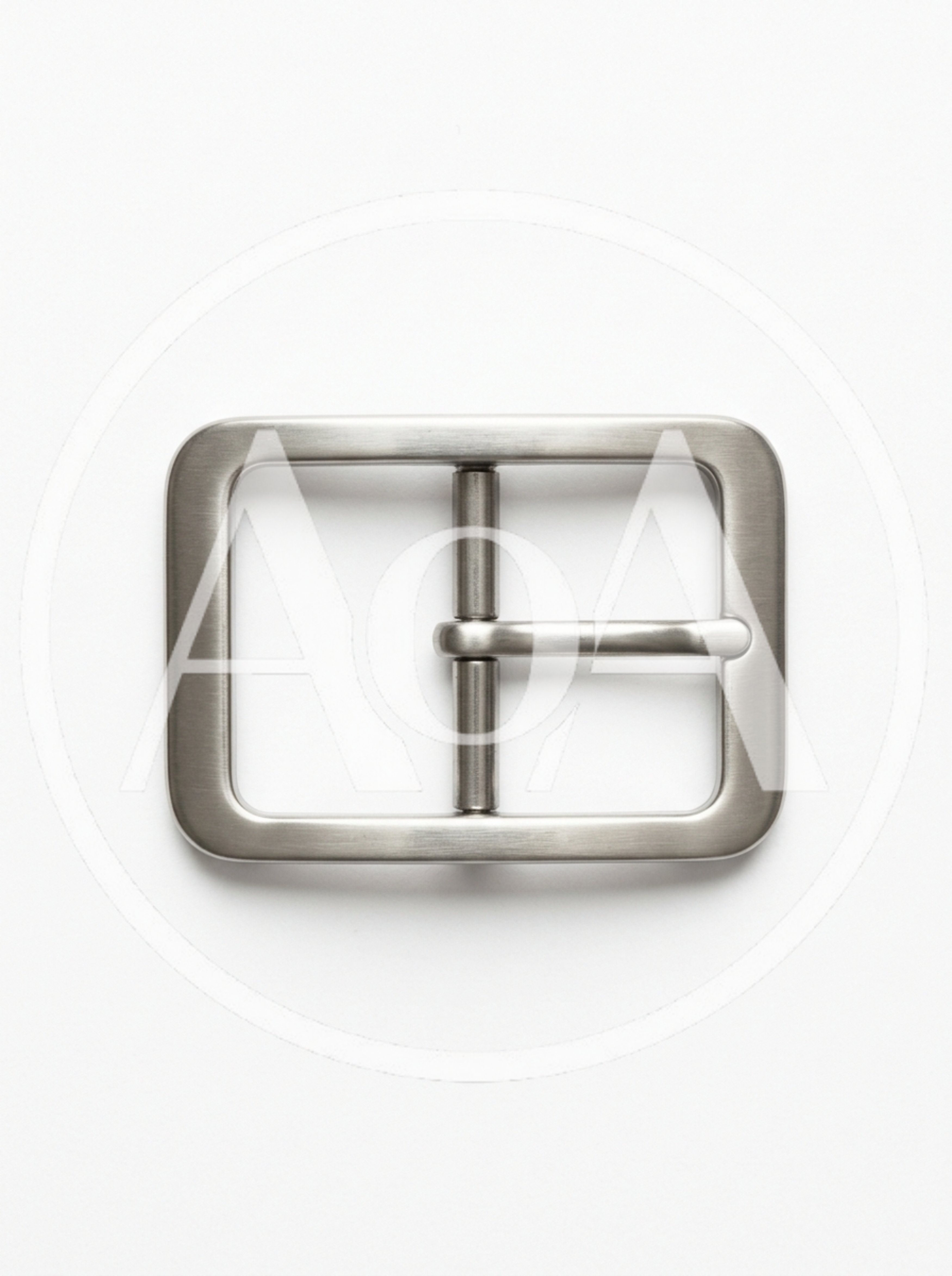 Brushed Metal Belt Buckle Isolated On White Background